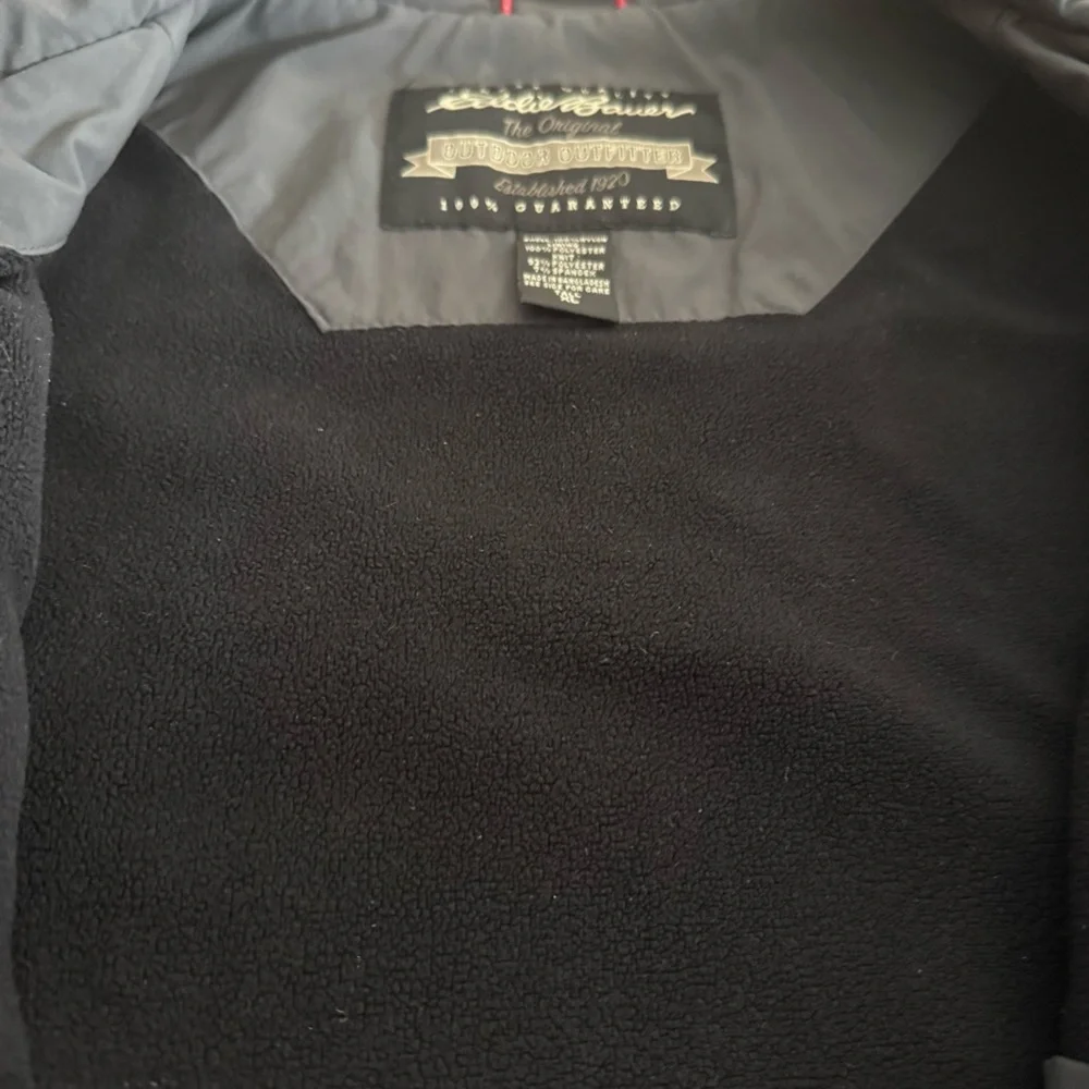 Eddie Bauer XL Tall Gray Fleece Lined Outdoor Vest